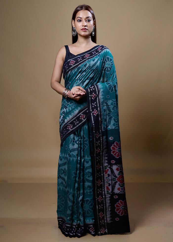 Blue Pure Cotton Saree With Blouse Piece Free Shipping Purchase