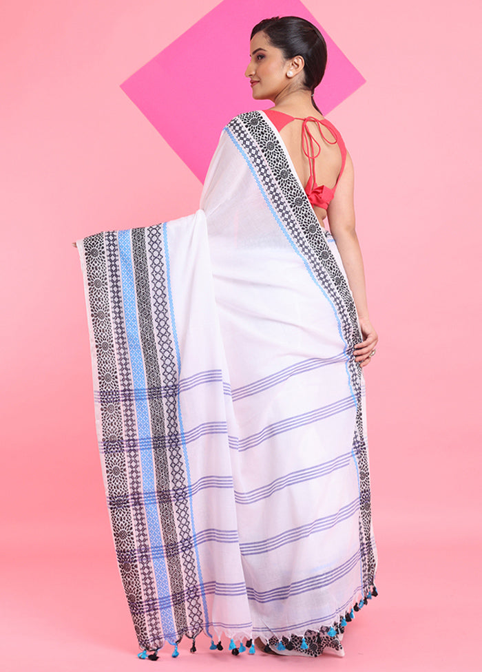 White Cotton Saree With Blouse Piece Sale Footlocker Finishline