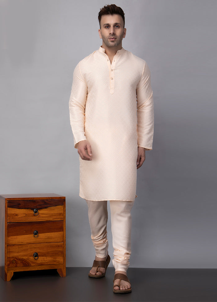 2 Pc Cream Viscose Kurta Pajama Set Outlet Online