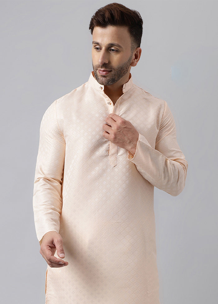 Cream Viscose Jacquard Long Kurta Pices Cheap Online