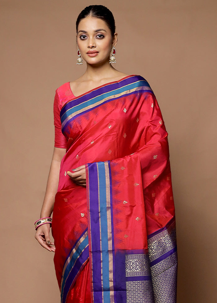 Pink Kanjivaram Silk Saree With Blouse Piece Discount Outlet Locations