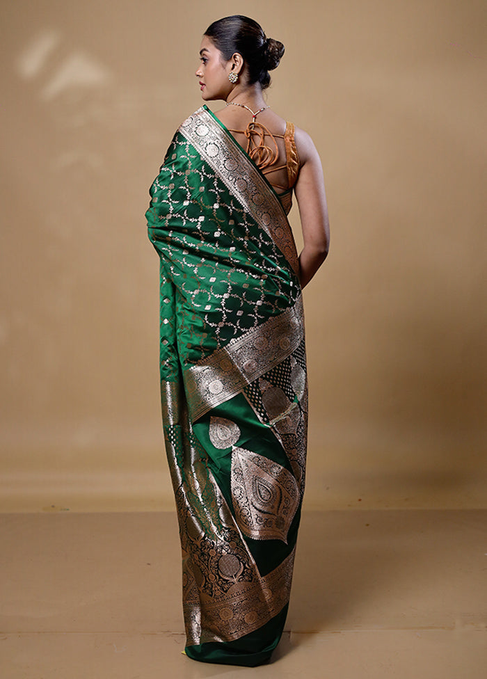 Green Banarasi Silk Saree With Blouse Piece Outlet Largest Supplier