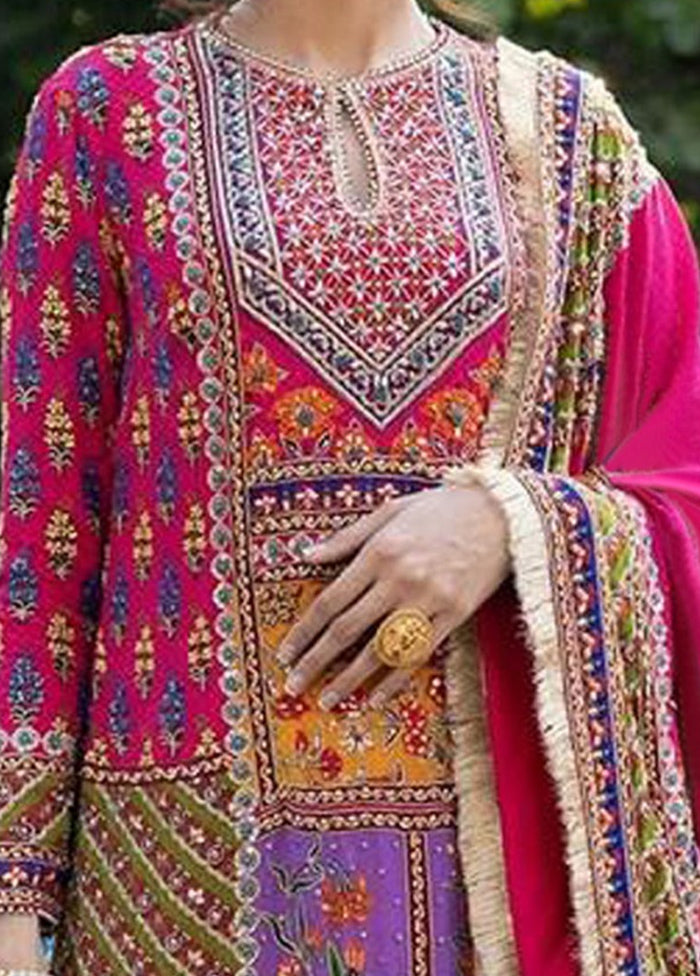 3 Pc Pink Readymade Silk Suit Set 100% Original Online