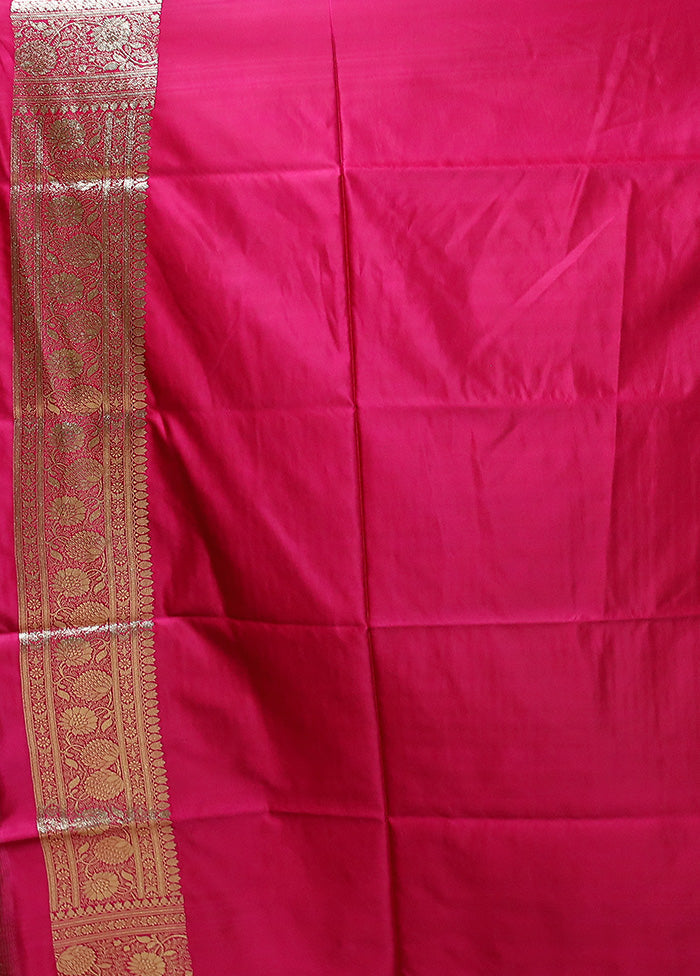 Pink Banarasi Silk Saree With Blouse Piece Footlocker Pictures