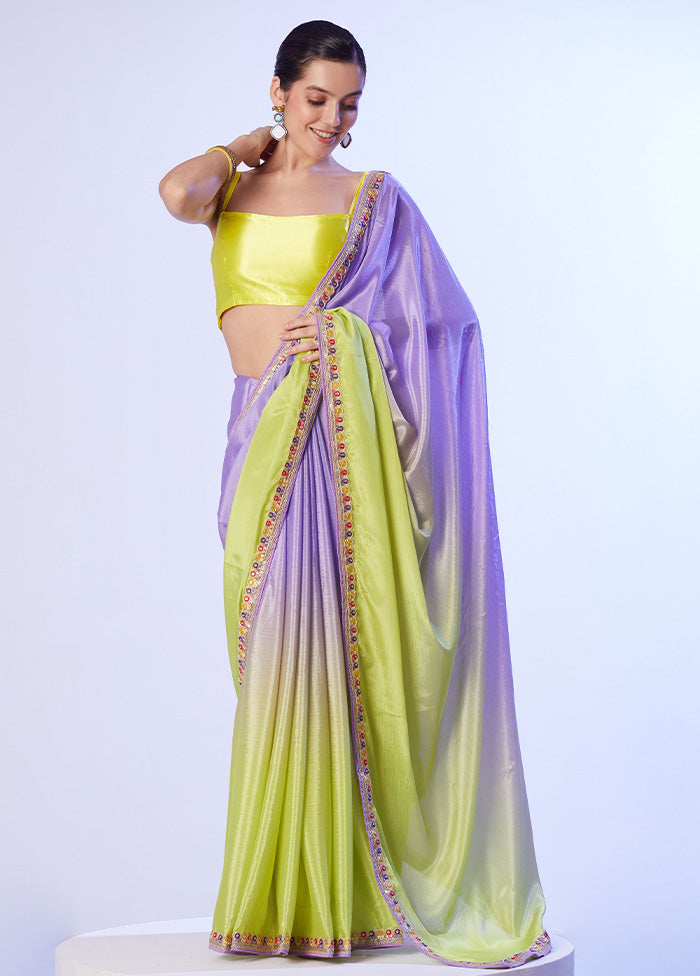 Lavender Spun Silk Saree With Blouse Piece Cheap Footlocker Finishline