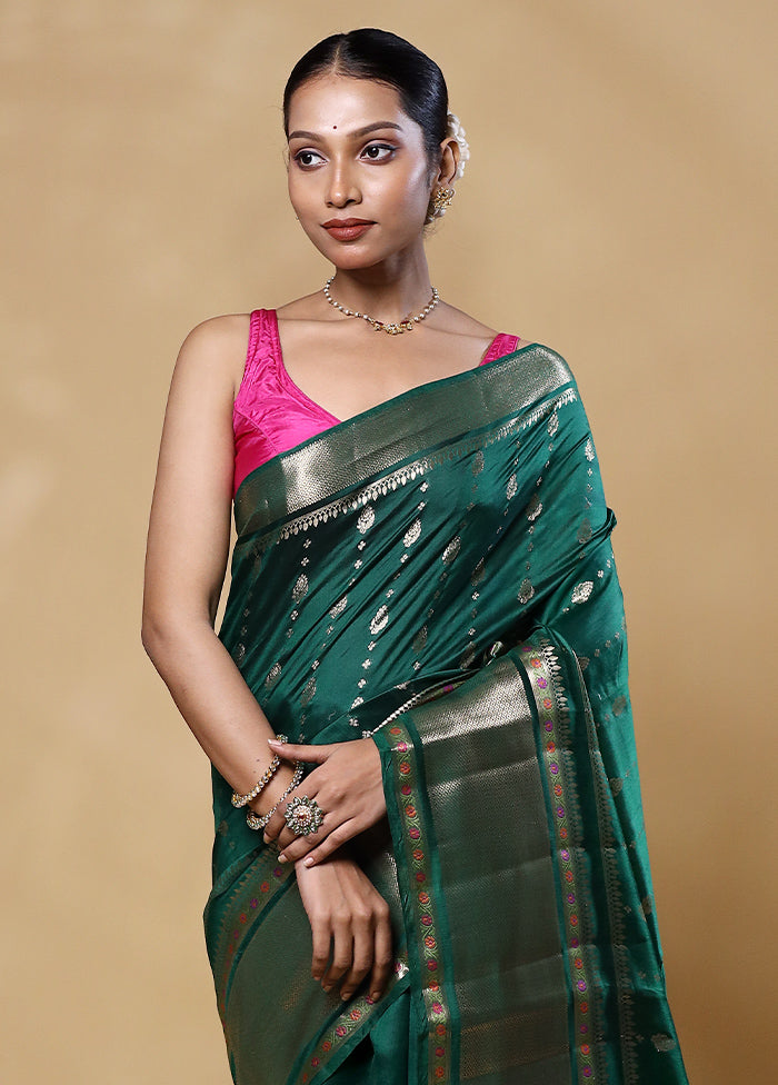 Green Handloom Dupion Pure Silk Saree With Blouse Piece Buy Cheap Inexpensive