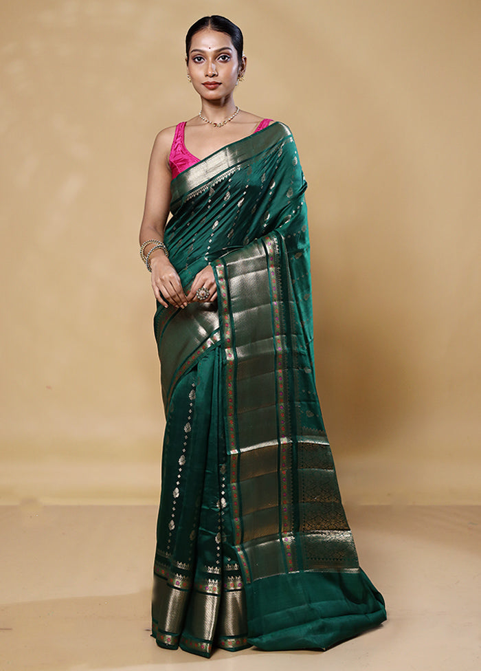 Green Handloom Dupion Pure Silk Saree With Blouse Piece Buy Cheap Inexpensive