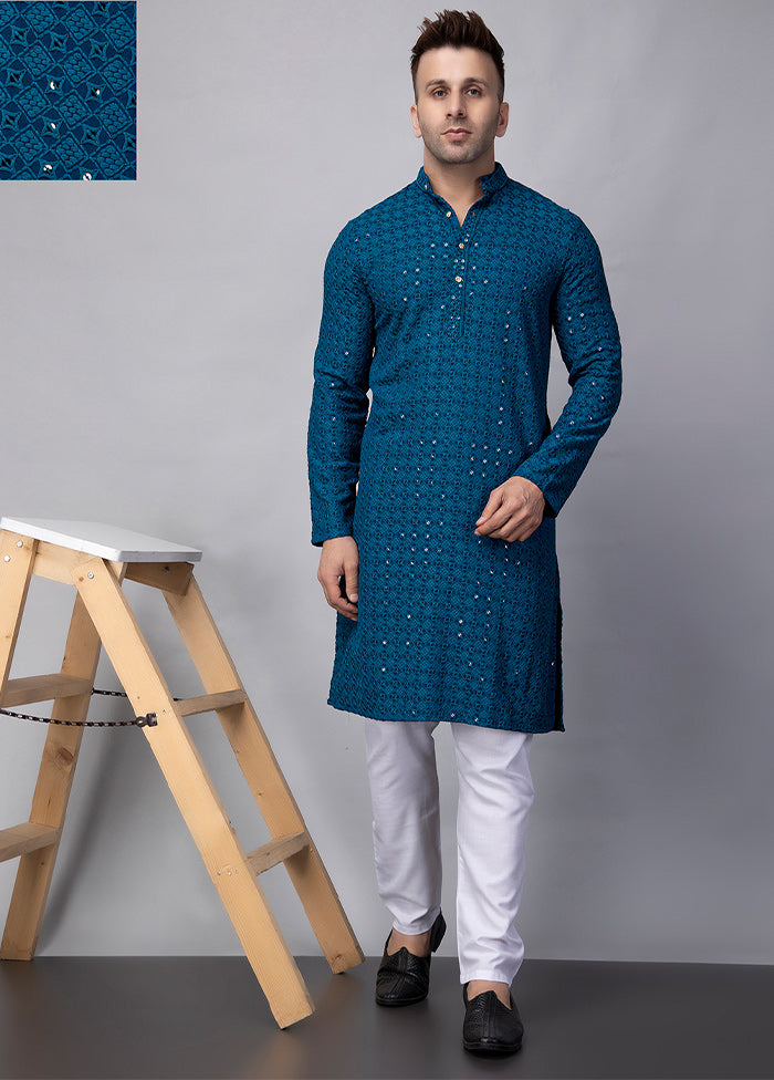 2 Pc Green Viscose Kurta Pajama Set Enjoy Cheap Online