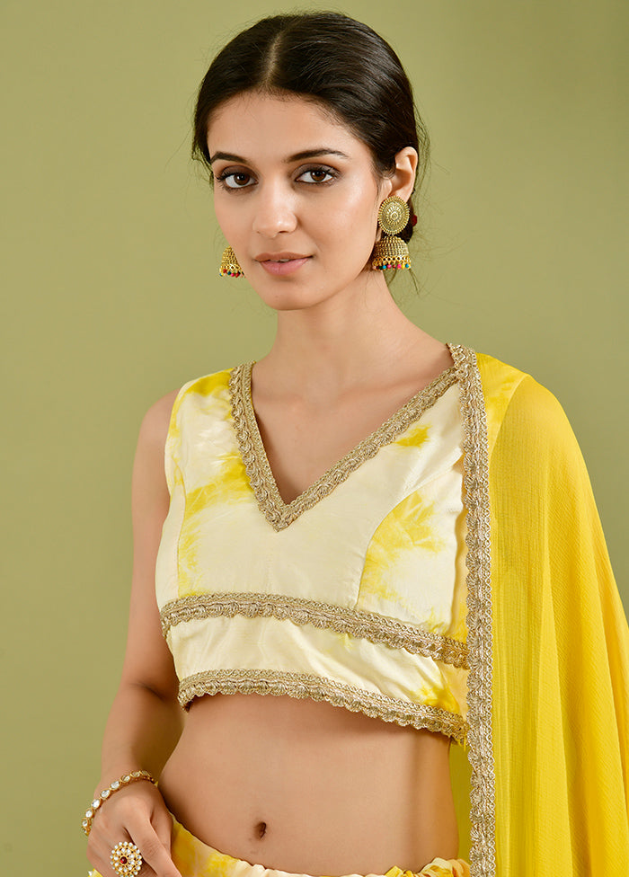 Yellow Readymade Silk Lehenga Choli Set Sale Top Quality