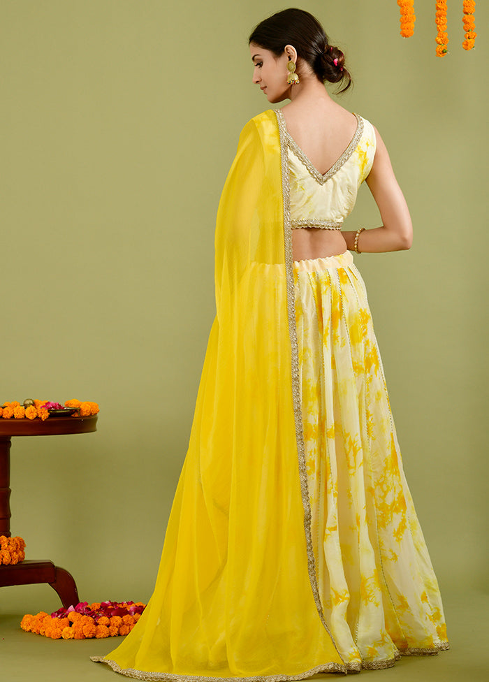 Yellow Readymade Silk Lehenga Choli Set Sale Top Quality