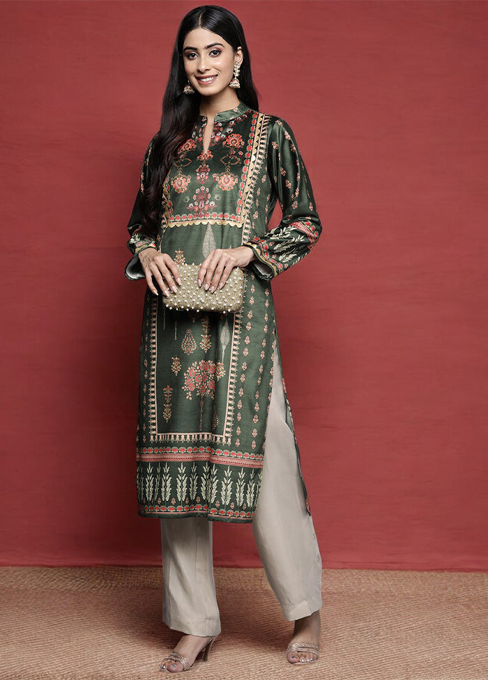 Green Readymade Velvet Kurti Outlet Buy