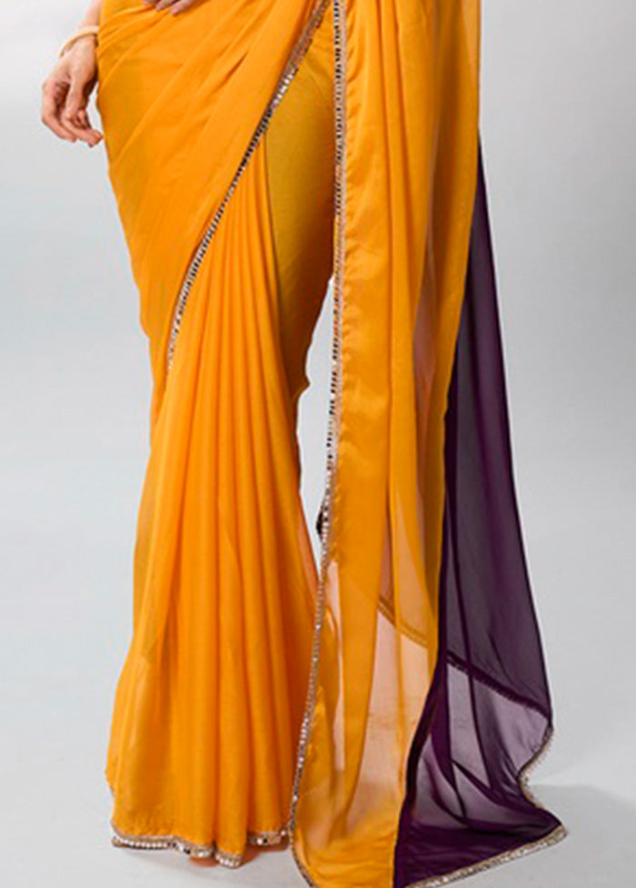 Yellow Georgette Saree With Blouse Piece Buy Cheap Outlet Locations