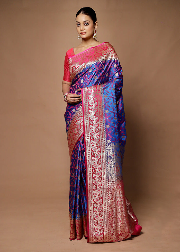 Blue Tanchoi Silk Saree With Blouse Piece Cheap Explore