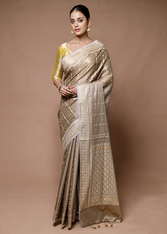 Brown Tissue Silk Saree With Blouse Piece Marketable Sale Online