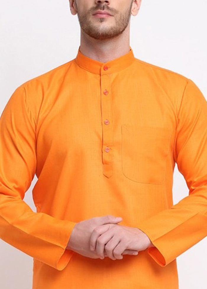 Orange Cotton Kurta And Pajama Set Clearance Store For Sale