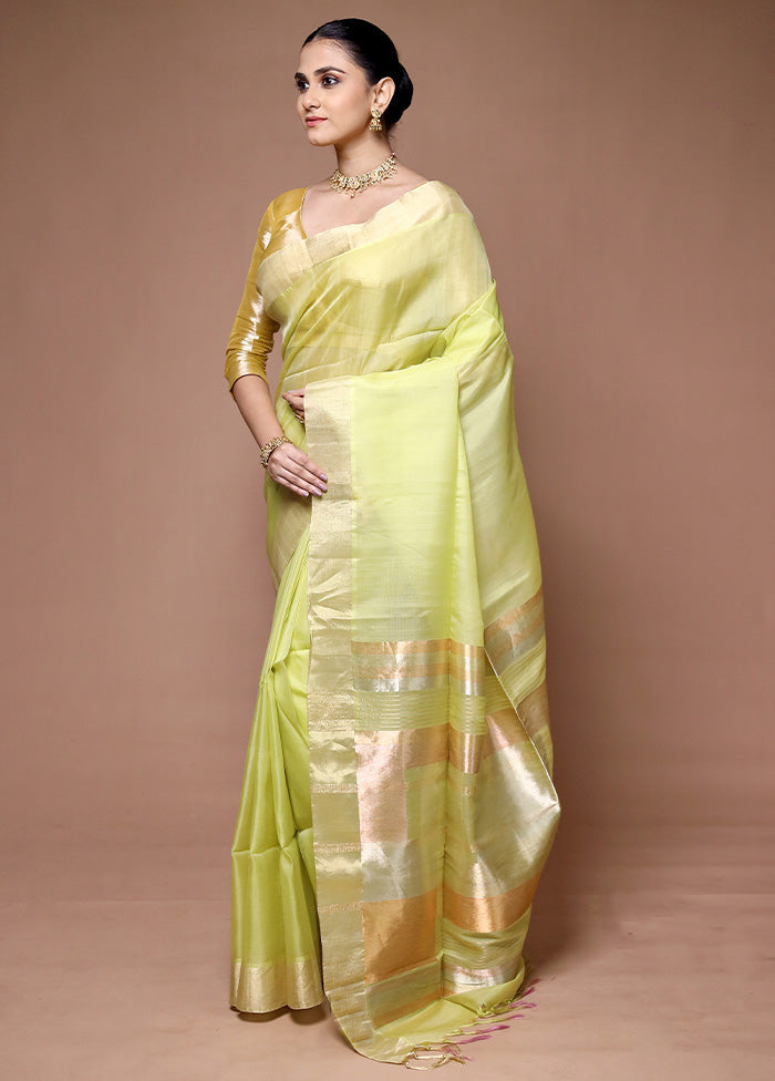 Green Handloom Kanjivaram Pure Silk Saree With Blouse Piece Outlet Excellent