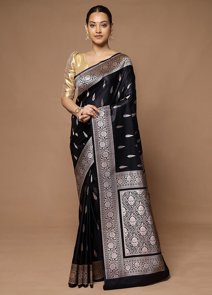 Black Katan Silk Saree With Blouse Piece Get To Buy Cheap Pice