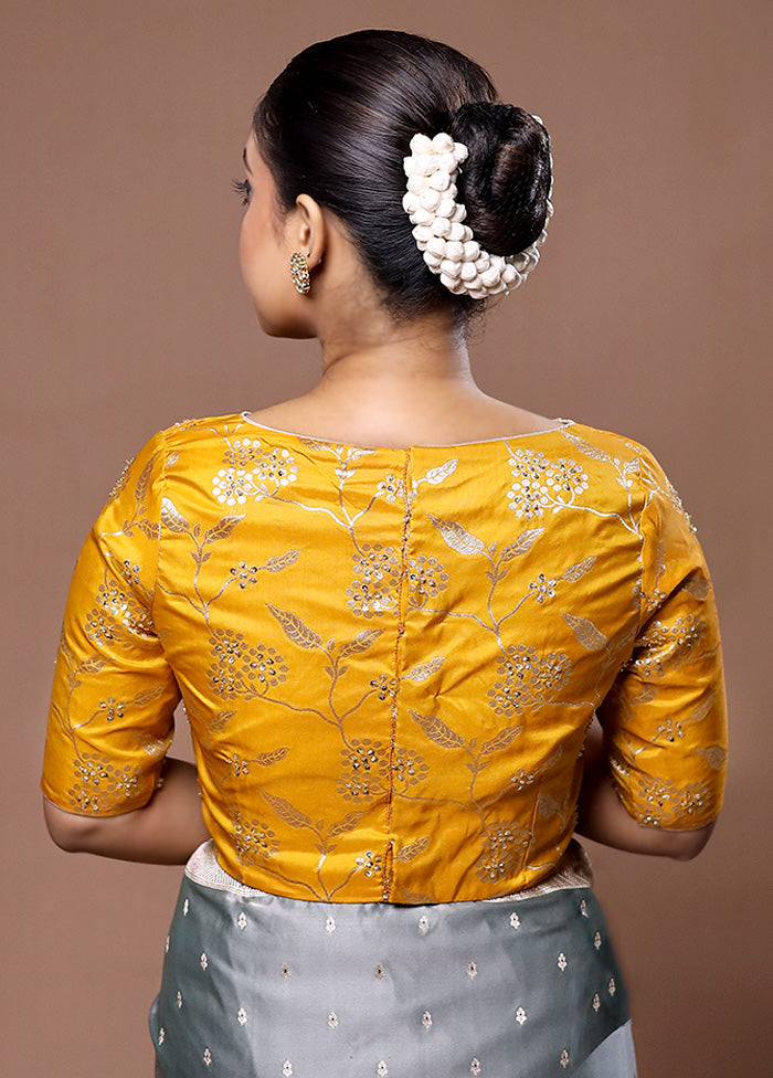 Yellow Brocade Designer Blouse Best Wholesale