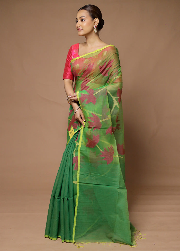 Green Matka Silk Saree With Blouse Piece Sale Visit