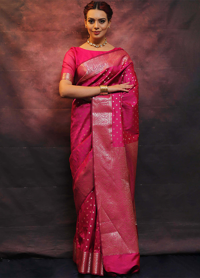 Rani Dupion Silk Saree With Blouse Piece Cheap New Arrival