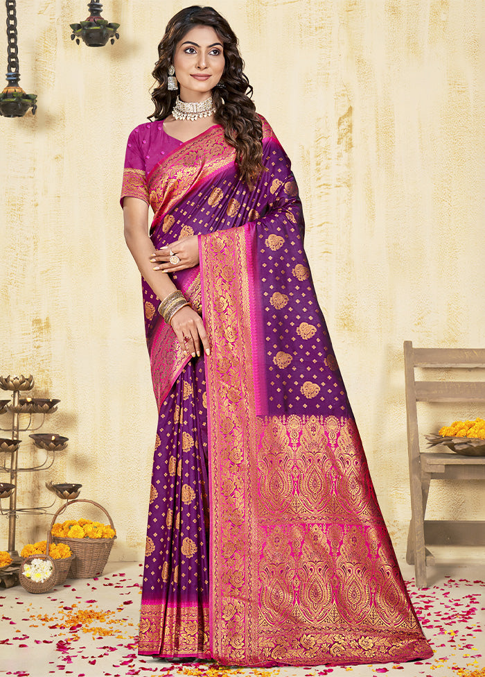 Wine Dupion Silk Saree With Blouse Piece Affordable Sale Online