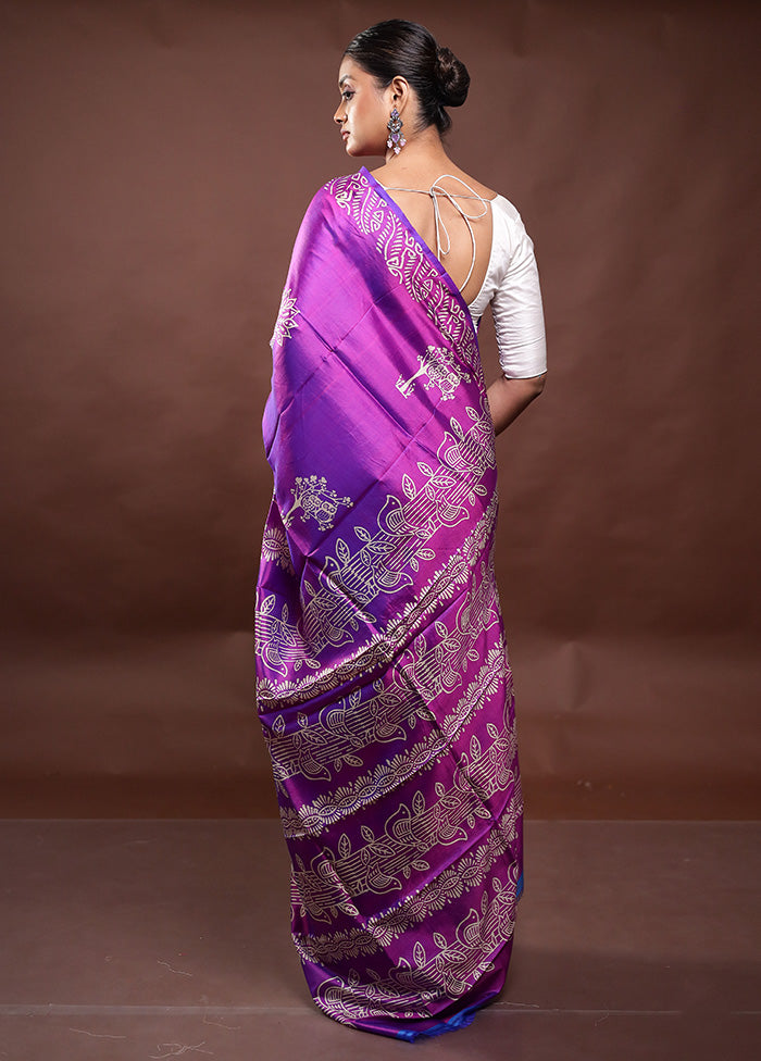 Purple Pure Bishnupuri Silk Saree Without Blouse Piece Buy Cheap Wide Range Of