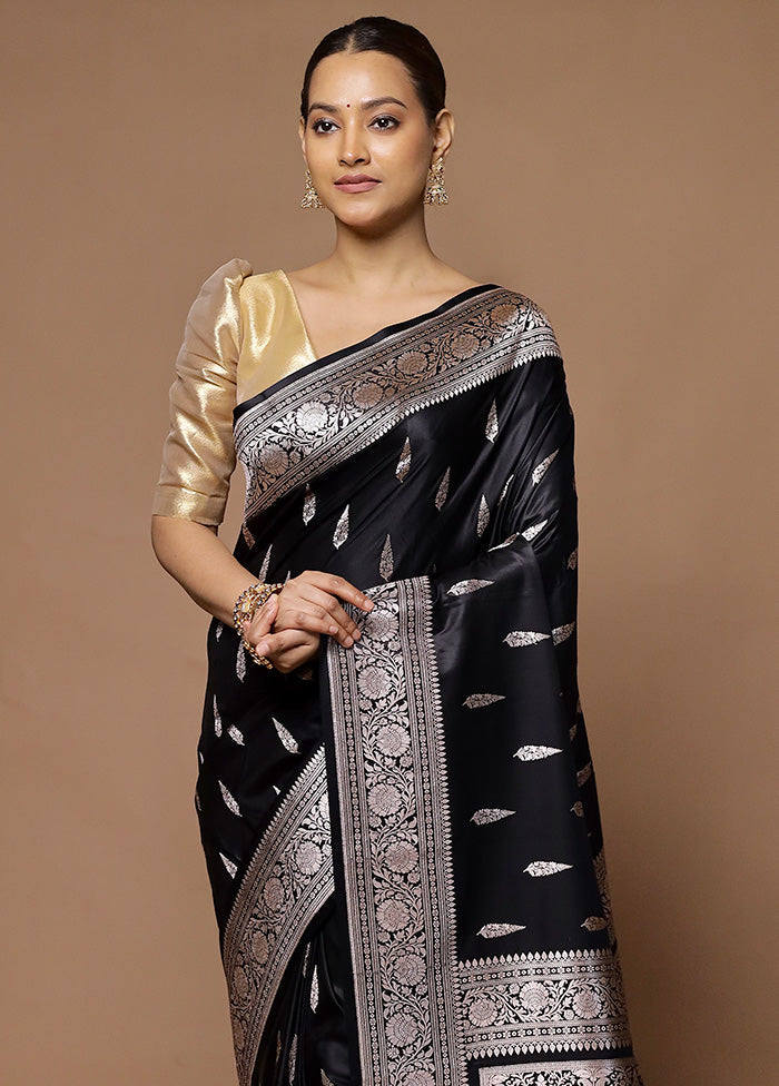 Black Katan Silk Saree With Blouse Piece Get To Buy Cheap Pice