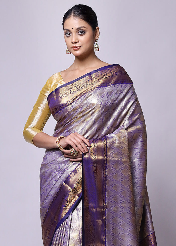 Purple Dupion Silk Saree With Blouse Piece Discount Official Site