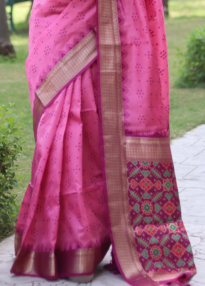 Baby Pink Tussar Silk Saree With Blouse Piece From China For Sale