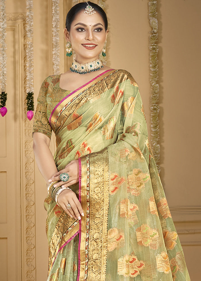 Sea Green Organza Saree With Blouse Piece Stockist Online