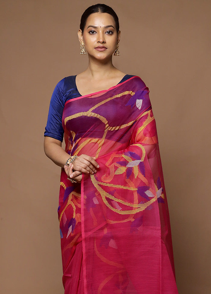 Pink Matka Silk Saree With Blouse Piece Cheap Sale Store