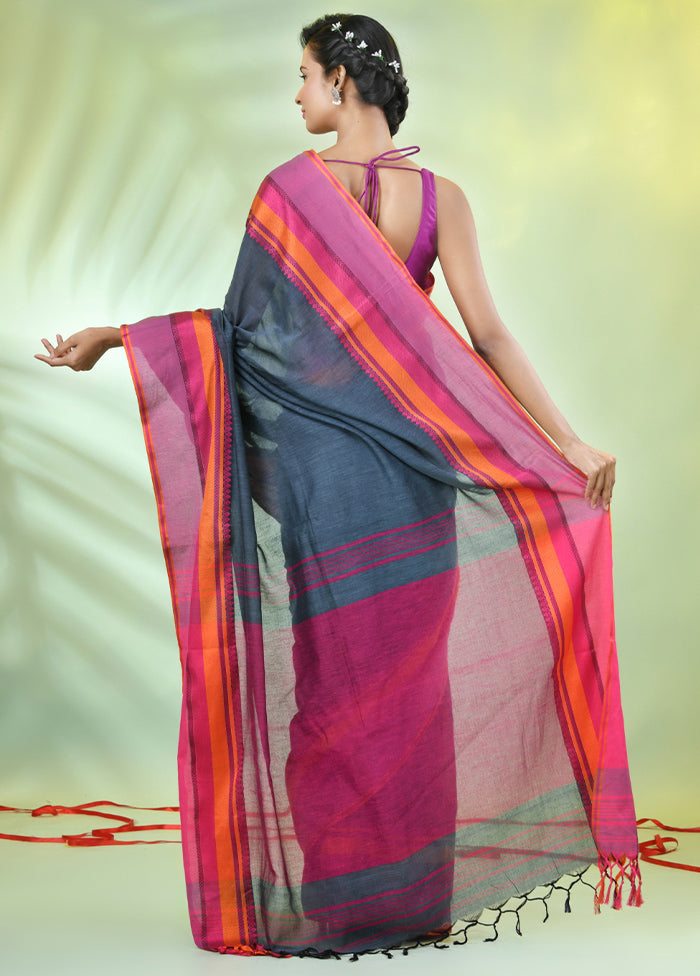 Grey Cotton Saree With Blouse Piece Buy Cheap Nicekicks