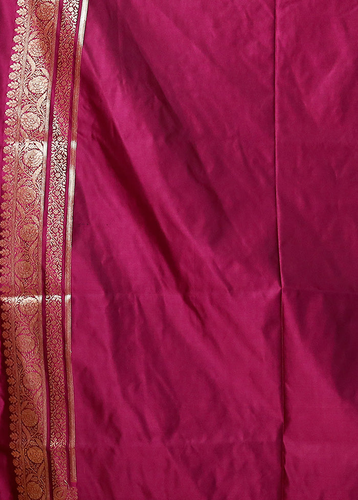 Pink Banarasi Silk Saree With Blouse Piece Sale 2025