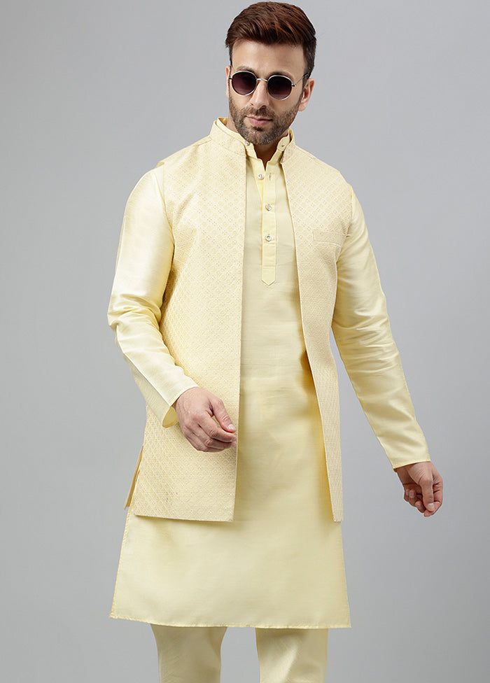 3 Pc Lemon Viscose Nehru Set Tumblr Cheap Pice