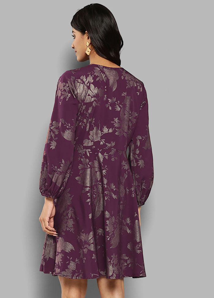 Wine Readymade Silk Indian Dress Supply