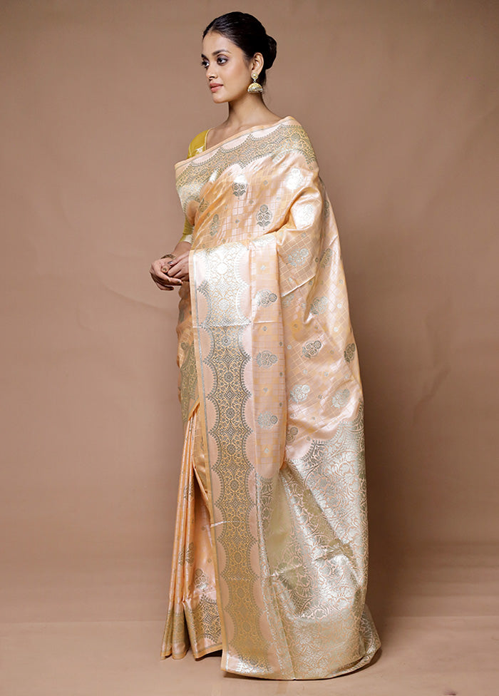 Cream Tanchoi Silk Saree With Blouse Piece View Cheap Pice