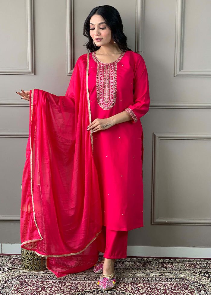 3 Pc Rani Readymade Viscose Suit Set Discount Fast Delivery