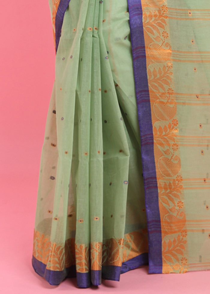 Green Cotton Woven Work Saree Without Blouse Piece From China Free Shipping Low Pice