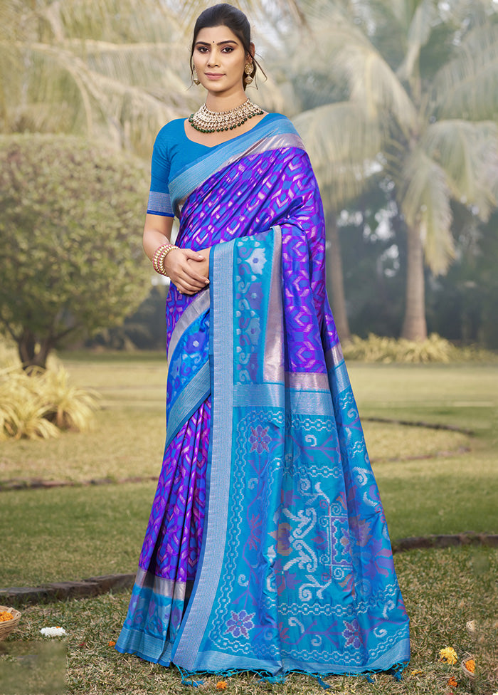 Violet Spun Silk Saree With Blouse Piece Buy Cheap Best