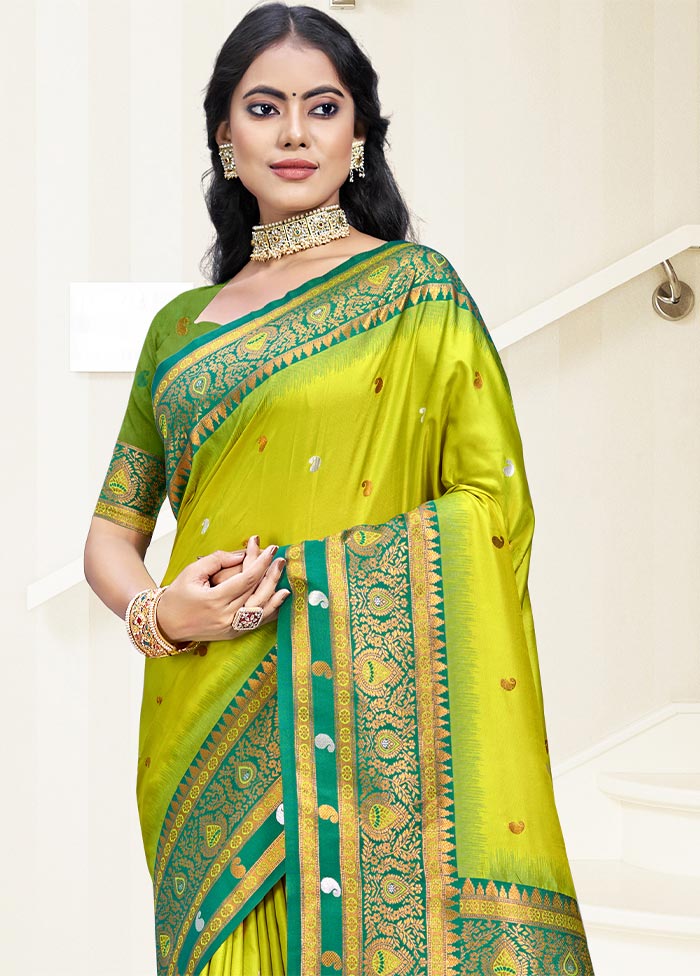 Sea Green Dupion Silk Saree With Blouse Piece Buy Cheap Low Shipping