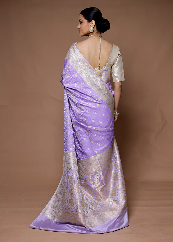 Purple Katan Silk Saree With Blouse Piece Outlet Official Site