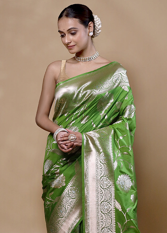 Green Dupion Silk Saree With Blouse Piece Buy Cheap Clearance Store