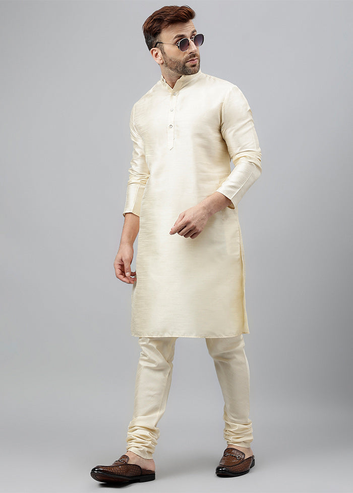 2 Pc Off White Dupion Silk Kurta Pajama Set Clearance Amazon