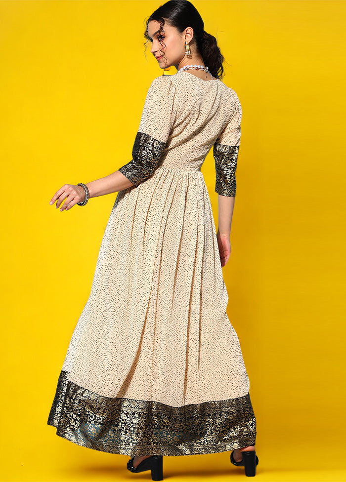 Cream Readymade Silk Indian Dress From China Free Shipping Low Pice