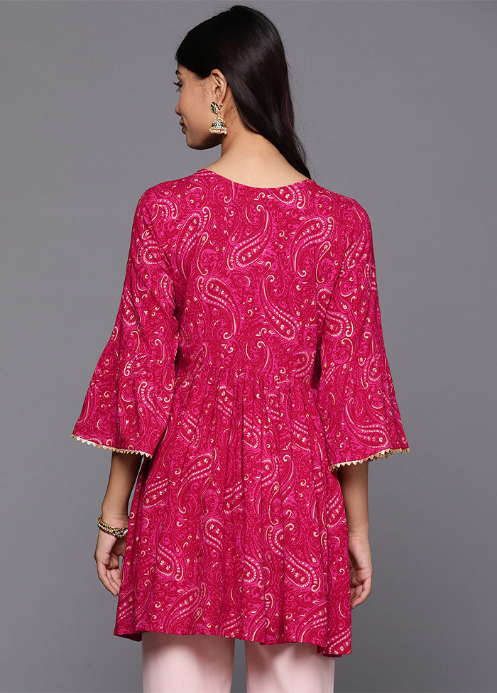 Pink Readymade Viscose Tunic Genuine For Sale