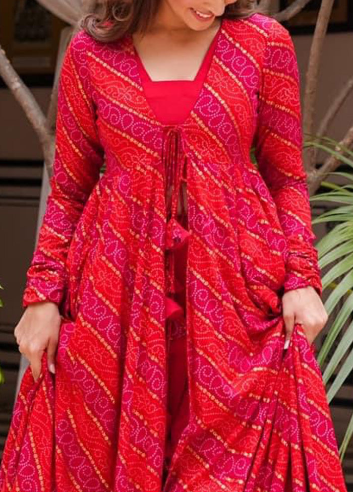 3 Pc Pink Readymade Georgette Shrug Suit Set Safe Shopping Cheap Online