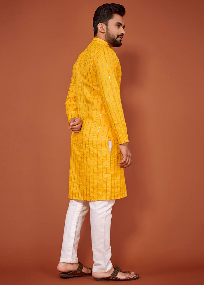 Yellow Cotton Kurta And Pajama Set Discount Wiki