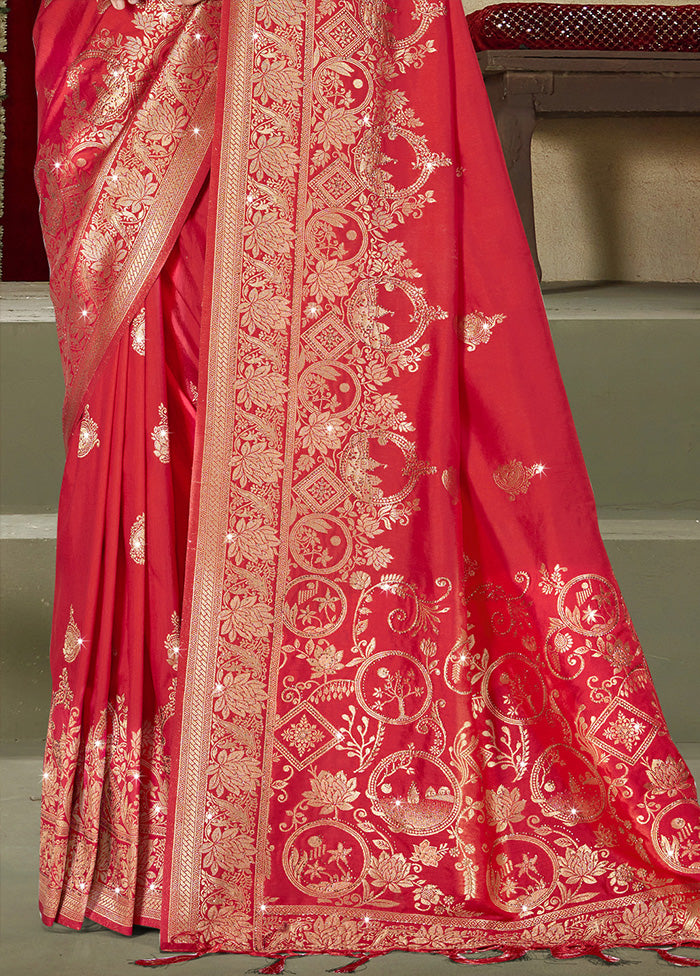 Red Spun Silk Saree With Blouse Piece Tumblr Online