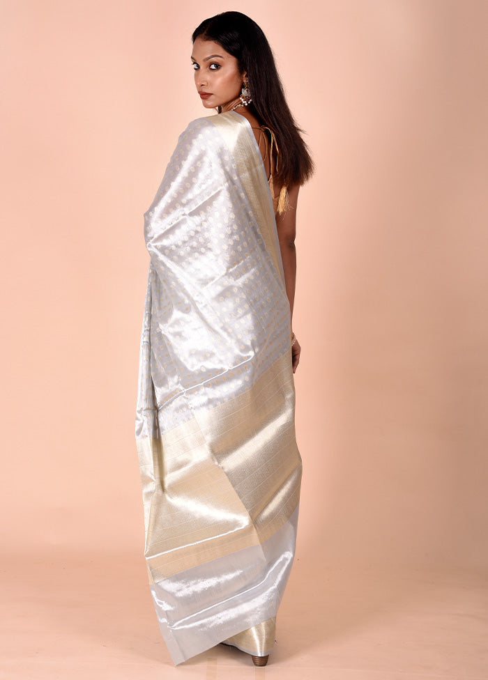 Grey Tissue Silk Saree With Blouse Piece Outlet Marketable