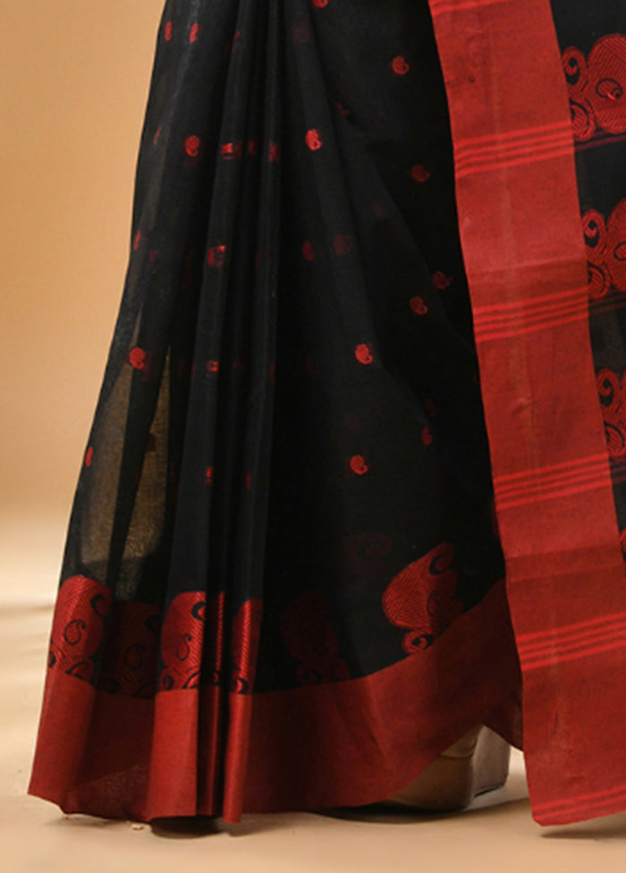 Black Cotton Woven Work Saree Without Blouse Piece Ebay